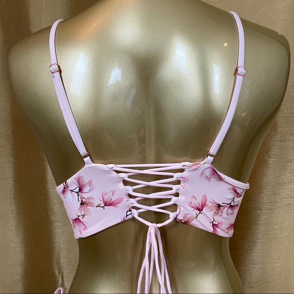 FRANKIES BIKINIS WOMEN SUMMER SWIM BIKINI PINK CHERRY BLOSSOM SET NWT NEW - Picture 8 of 8